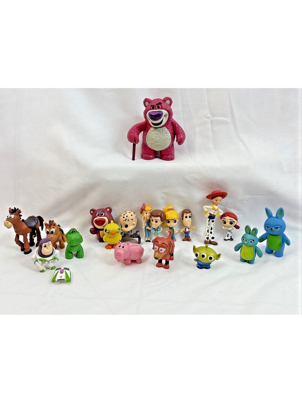 Toy Story PVC Figure Lot of 19 Woody Buzz Jessie Bo Ham Rex Lotso Hugs Bear